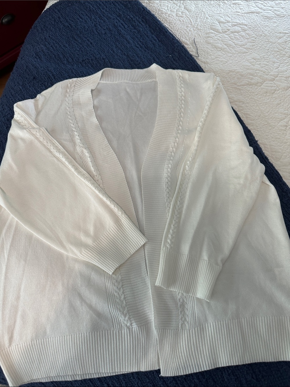 White Open-Front Women's Sweater Cardigan